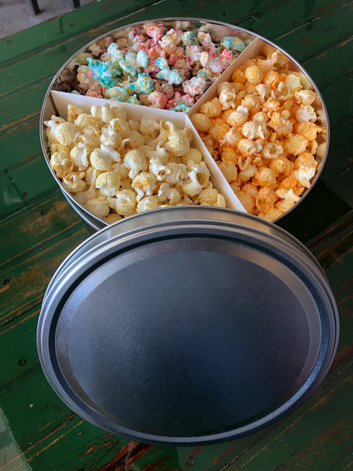 2 Gal popcorn tin silver