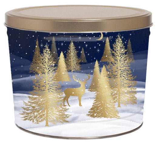 Gilded forest 2 gallon popcorn tin